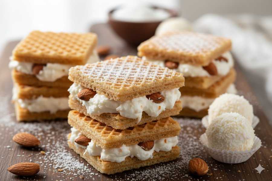Wafle z nadzieniem kokosowym Raffaello