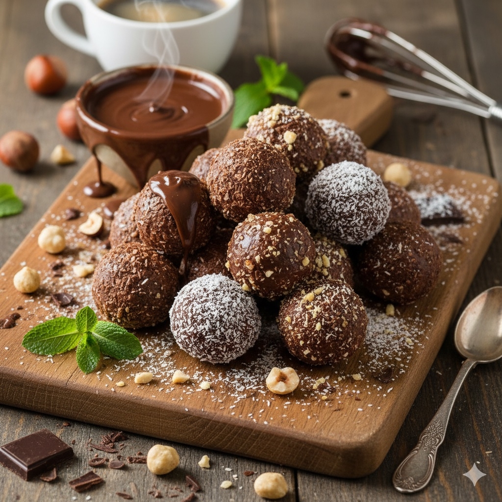 Czekoladowe kulki waflowe