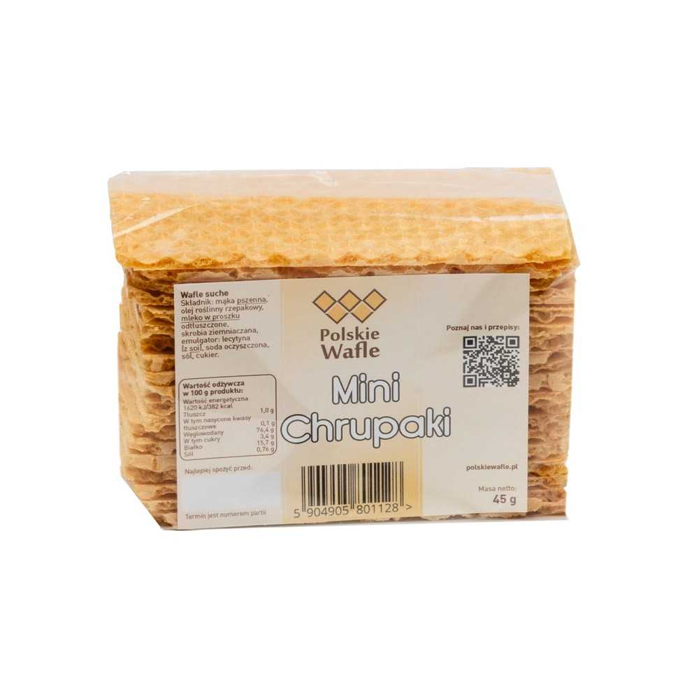 Polskie Wafle Chrupaki 45 g – kanapkowe, chrupiące wafle bez dodatków