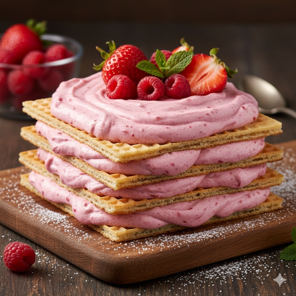 Wafle z musem owocowym